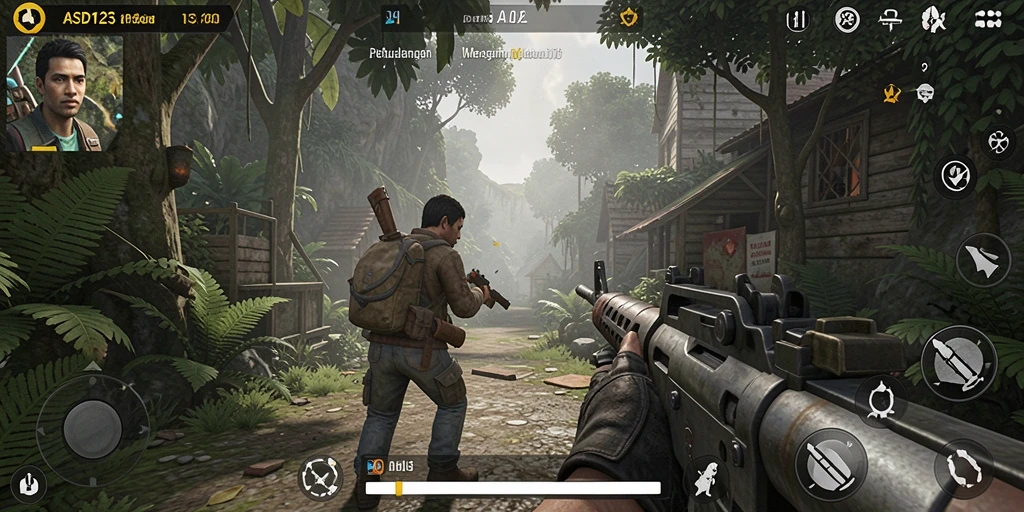 Tangkapan layar menunjukkan aksi intens gameplay TPS di ASD123.