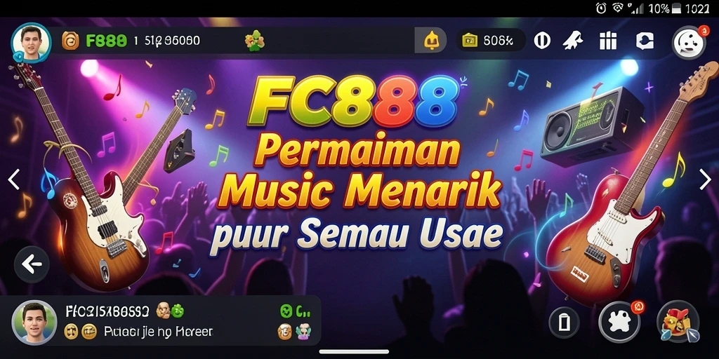 Tampilan gameplay FC888 dengan pengalaman musik yang interaktif.