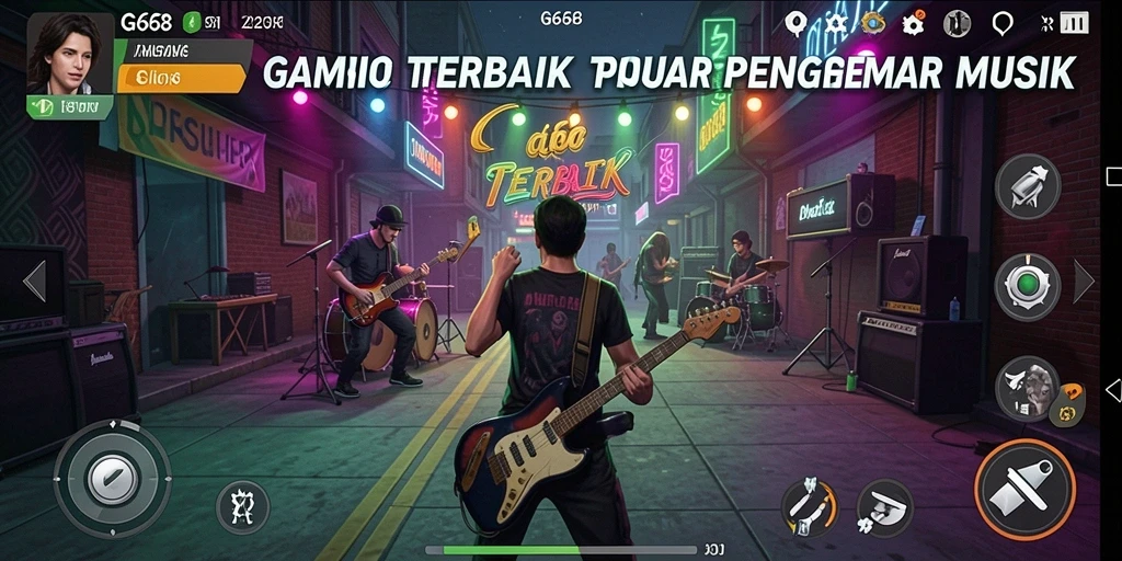 Screenshot G668 yang menampilkan pengalaman bermain musik yang seru.