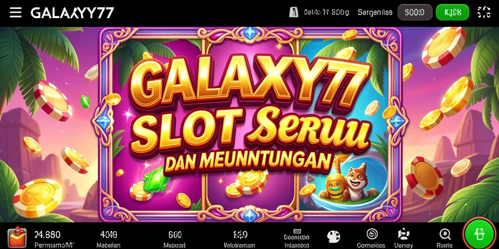 Screenshot GALAXY77: Menampilkan gameplay slot yang mengasyikkan dan penuh warna.