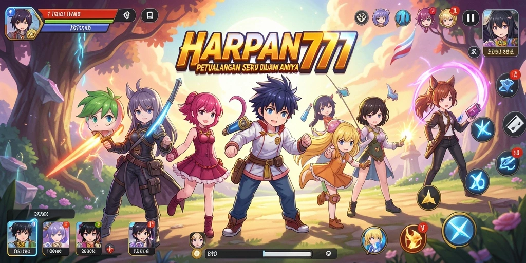 Screenshot gameplay HARAPAN777 menunjukkan aksi seru di dunia anime.
