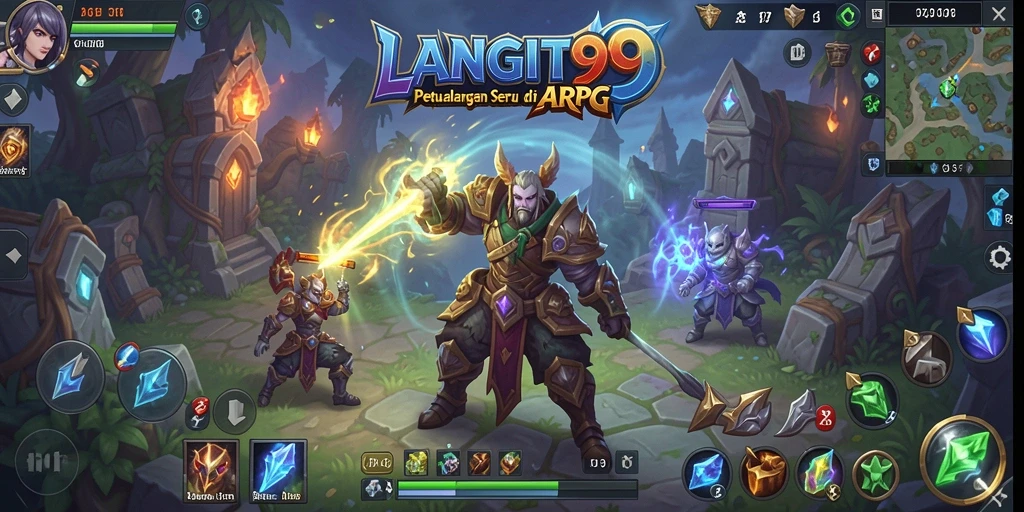 Tampilan screenshot LANGIT99 menunjukkan aksi seru dalam pertempuran ARPG.