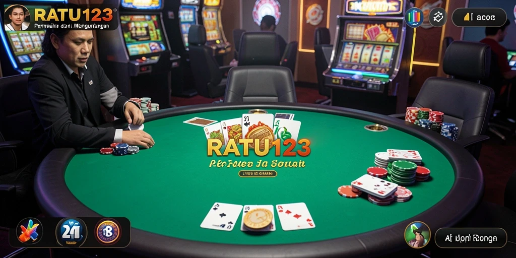 Tampilan menarik dari gameplay poker di RATU123.