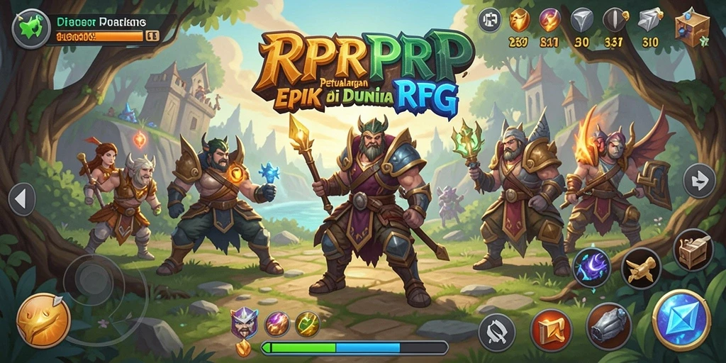 Tampilan gameplay RPRPRP dengan aksi petualangan yang mendebarkan.