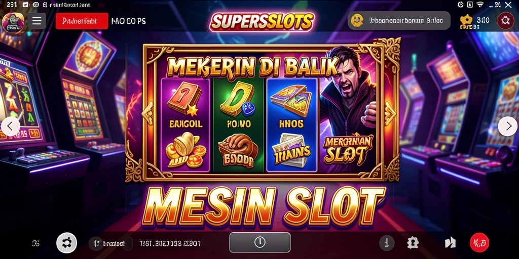 Tampilan gameplay SUPERSLOTS yang menyeramkan dan mendebarkan.