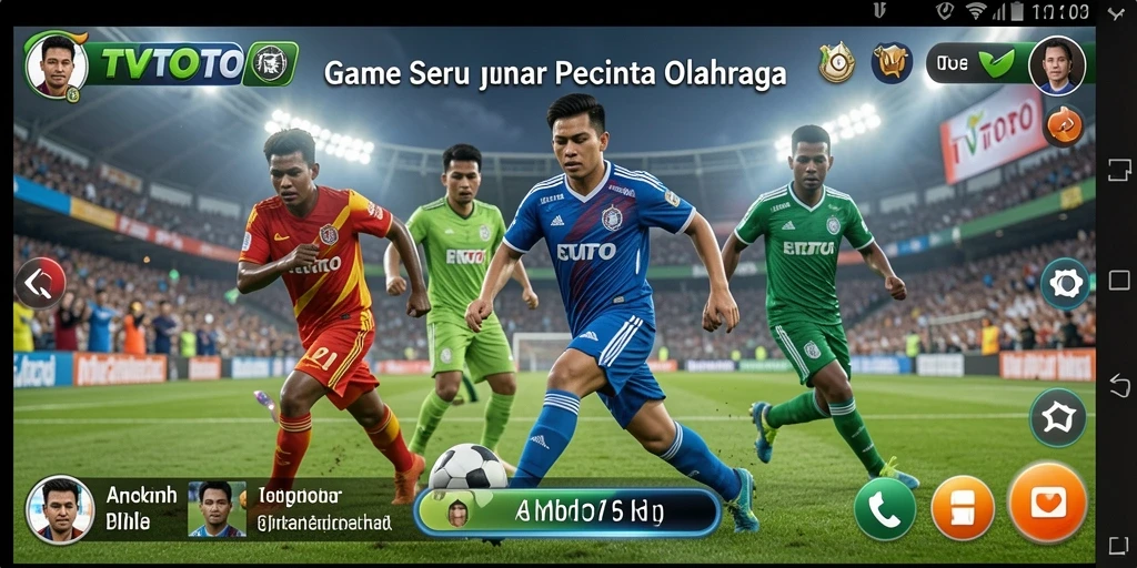 Tampilan gameplay interaktif TVTOTO dengan berbagai olahraga menakjubkan.